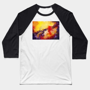 Abstract impressionist red yellow purple Baseball T-Shirt